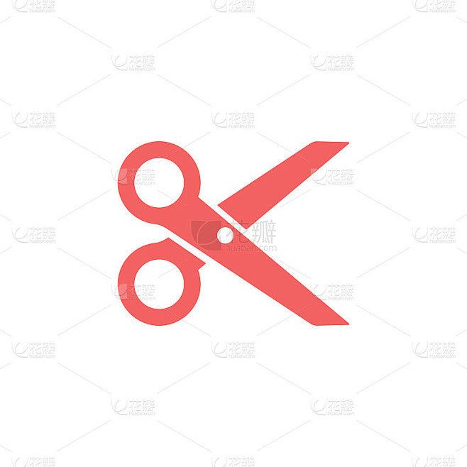 pink scissor icon vector