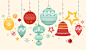 多彩彩球 节日装饰 挂饰闪光 圣诞插图插画设计PSD ti195a11503