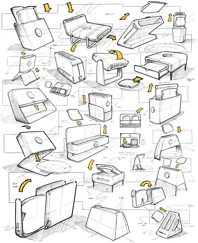 翻转烤面包机安全设计想法工业设计产品设计普象网