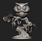 Midnight Owl, Ashley A. Adams : Here's a tiny owl I sculpted for a small art challenge I made for viewers on twitch based on the theme "feathers". It was a quick but super fun project, I recorded a sculpting a poly painting time-lapse which I wi