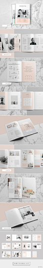 #田边汉设计直播室# 温柔的裸粉色画册版式设计