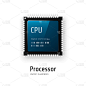 CPU。微芯片处理器。矢量图