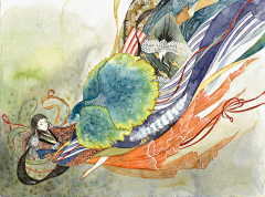 懒猫的尾巴采集到水彩插画
