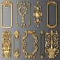 3d frame cartouches set model