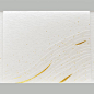 There is a white and gold card with a gold design generative ai