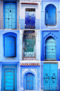摩洛哥，舍夫沙万(Morocco, Chefchaouen)之门：色彩缤纷绚烂，令人惊叹不已，仿佛打开门就可以通往爱丽丝梦游仙境的世界。更加重要的是，它给了我们想象美丽的可能。