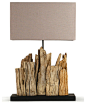 Vertico Riverine Root Modern Rustic Burlap Shade Table Lamp beach style table lamps