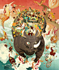 Multi-Dimensional Illustrations Weave Together Mysterious Narratives By Victo Ngai : Los Angeles-based illustrator and storyboard artist Victo Ngai produces layered illustrations that reveal elaborate worlds filled with unexpected details. A beautiful exp
