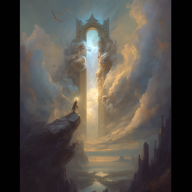 Gates of Heaven, clouds, light, by Peter Mohrbacher 天堂之门，云，光，Peter ...