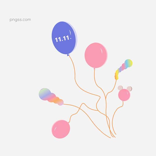 双11电商促销渐变立体气球图片大小354...