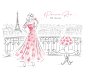 Parisian woman fashion illustration for brand packaging :: Behance