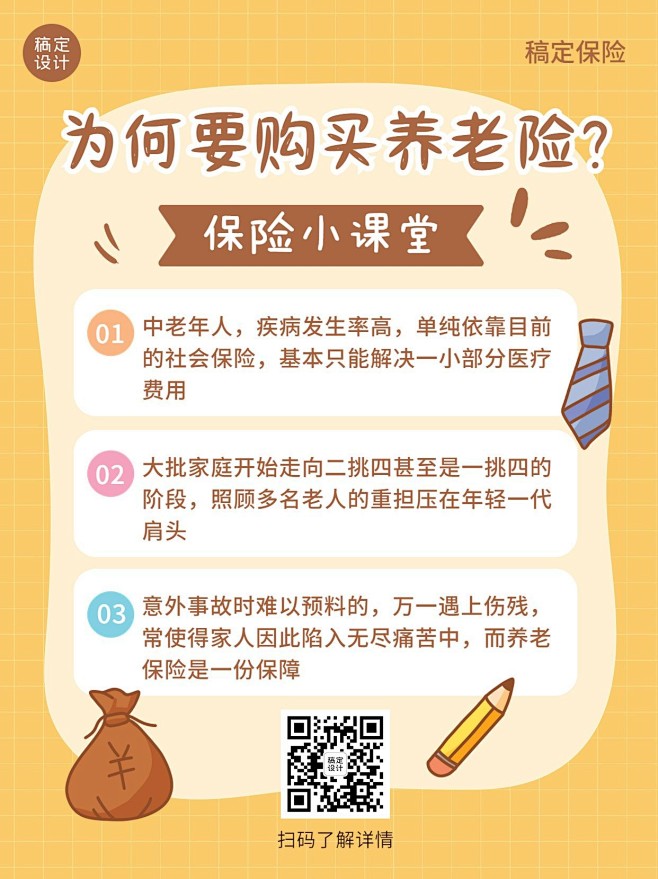 金融养老保险知识科普理念推广小红书配图