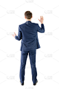 男商人,手,看风景,衣服,垂直画幅,智慧,代表,套装,白人,青年人