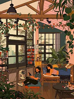 画师 mochipanko 色调沉稳的插画. ​​​​