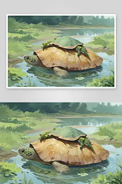 想象力丰富的乌龟图画艺术作品-众图网