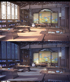 文游素材-花瓣网|陪你做生活的设计师 | 国风二次元场景原画 - 米画师