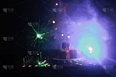 夜总会,背景,圣诞树,聚会的音乐主持人,耳机,特写,概念,新年,夏娃,聚会