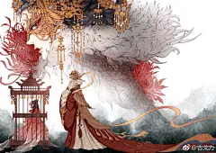 半面妆丨插画师 @古戈力  #插画艺术作品# ​​​​