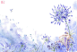 画师：#麦小朵# 花卉插画 百子莲其别名为紫君。花拟人 花精灵 女孩