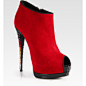 Giuseppe Zanotti Suede And Crystal-Coated Heel Platform Ankle Boots