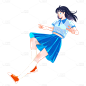 卡通感高考女生元素贴纸