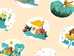 Whimsical Illustration Pack 10幅儿童书籍幼儿教育童话故事手绘插图插画矢量设计素材_UIGUI-国外高品质设计素材共享网