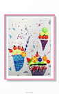 今日作品――《欢乐冰淇淋》想要来两口吗！！#创意儿童美术##儿童创意美术##儿童画素材#