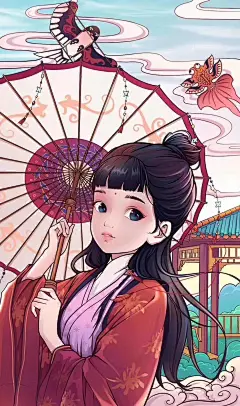 卡通可爱手绘板绘插画元素人物小女孩小男孩设计毕竟海报