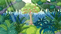 (源站可下源文件)迷人的丛林，苹果树和狡猾的蛇/Enchanting Jungle with Apple Tree and Sneaky Snake