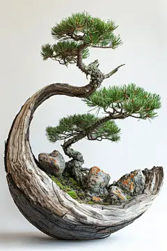 松树盆栽植物高清图片