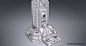 3D sci-fi power fence model