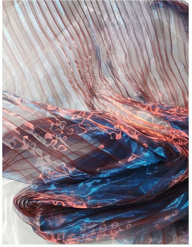Blue Pleated Tulle F...