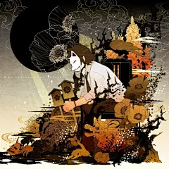 #作品欣赏#  ヒコ，华丽和风插画 ​​​​