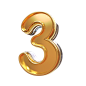 psd_golden_style_3d_number_3