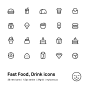 Myicons✨ — Fast Food, Drink vector line icons pack by Myicons✨ on Dribbble