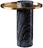 One Kings Lane Pillar Side Table - Gold/Black