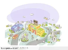 线条卡通城市风景矢量设计（二十二）