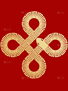 蛇年春节2简约高级感中国结蛇元素