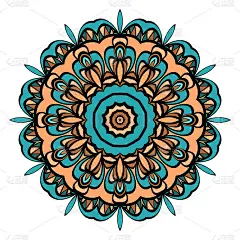 装饰花曼陀罗设计。矢量模式。着色。贺卡、请帖、纹身设计。