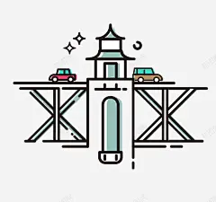 彩色手绘的建筑物 设计图片 免费下载 页面网页 平面电商 创意素材