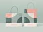 EvDekoru购物袋徽标几何视觉元素图案标识设计品牌标识品牌设计纸袋购物袋包装设计包装