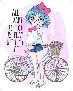 女孩,可爱的,绘画插图,举起手,青少年,儿童,婴儿,少女,女婴,纸