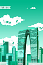 印象中国地标建筑手绘插画【可下载】
