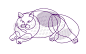 慵懒的胖猫线条艺术矢量插画，轻松的小猫直线画，可爱的家养宠物的最小轮廓素描。插画下载