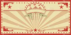 马戏团卡片红色复古