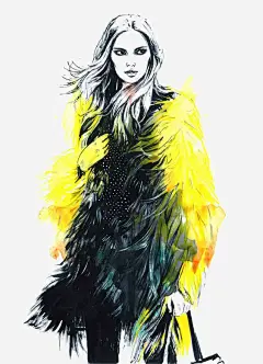 时尚走秀模特高清素材 卡通 手绘 插画 时尚 模特 欧美 秋冬 免抠png 设计图片 免费下载