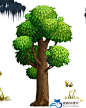 游戏美术资源手绘植物 花草树木 PSD分层素材 高清2D横版场景修图-淘宝网