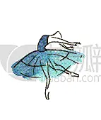 芭蕾舞者,举起手,可爱的,高雅,幻想,女性特质,图像,水滴,性格,画画