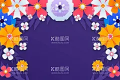 卡通花朵背景  - 源文件下载【酷图网】春天花朵背景,壁纸,花卉,植物,清新花朵背景,春天手绘壁纸