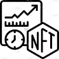 哈希率图标，非傅立叶变换相关矢量插图